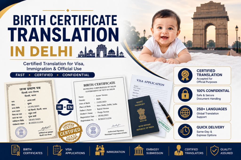 Birth Certificate Translation in Delhi