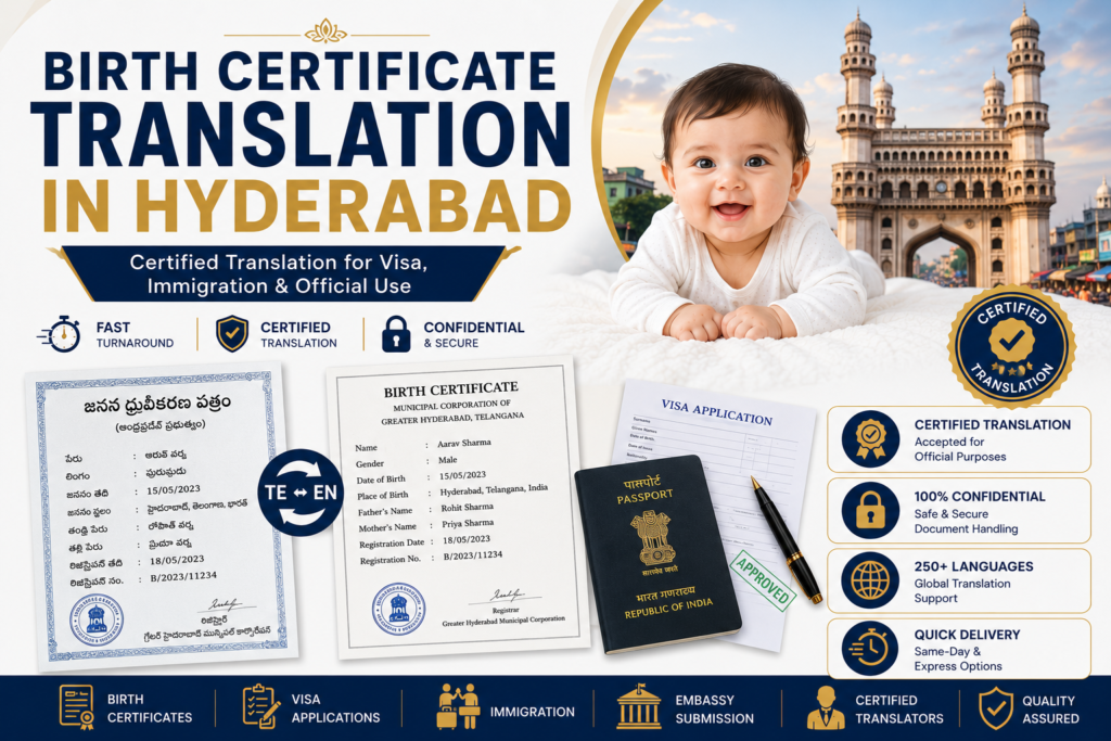 Birth Certificate Translation in Hyderabad