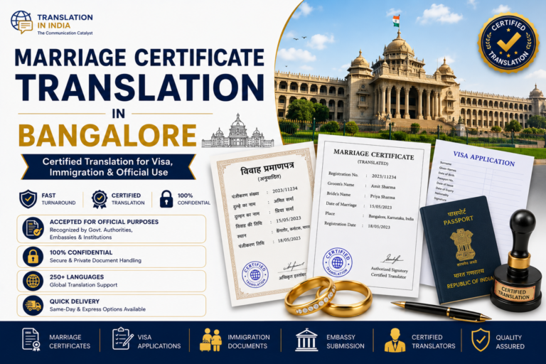 Marriage Certificate Translation in Bangalore