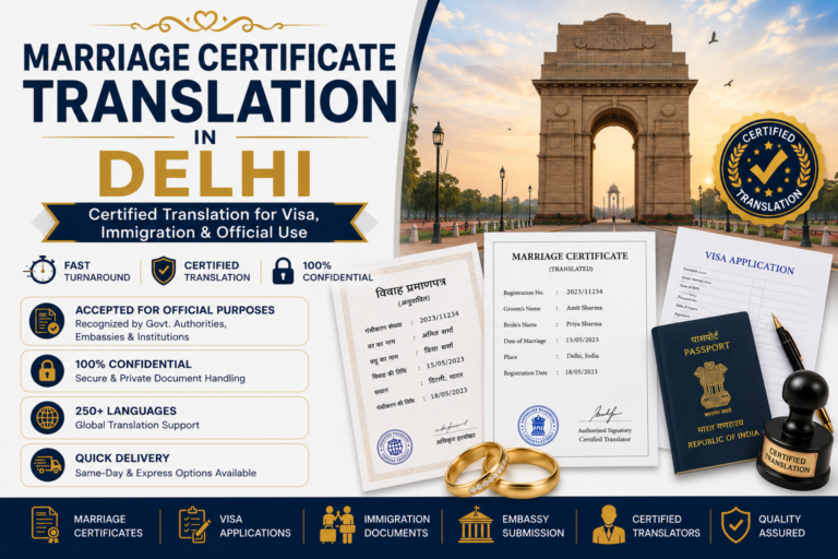 Marriage Certificate Translation in Delhi