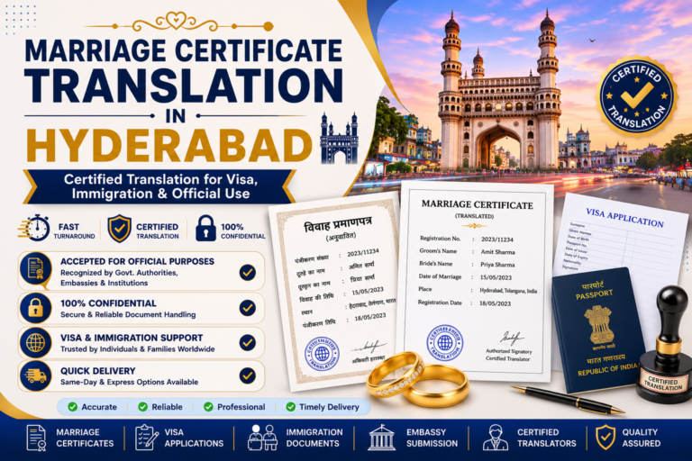 Marriage Certificate Translation in Hyderabad