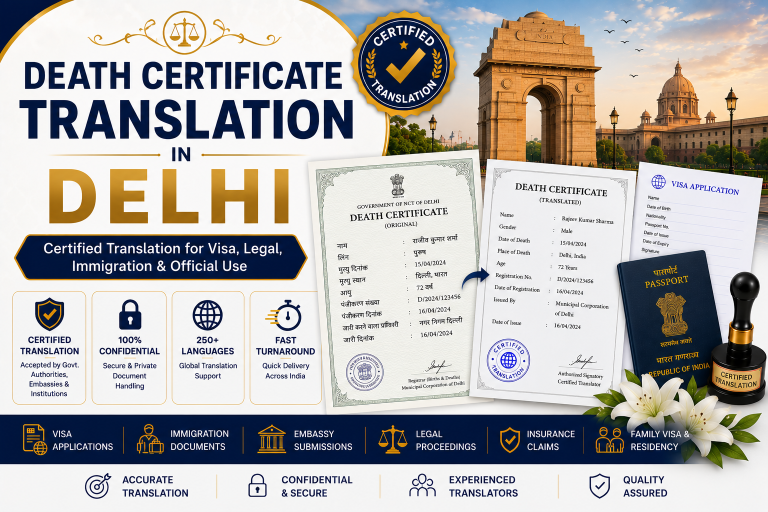 Death Certificate Translation in Delhi