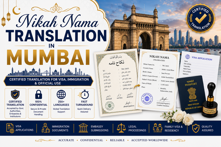 Nikah Nama Translation in Mumbai